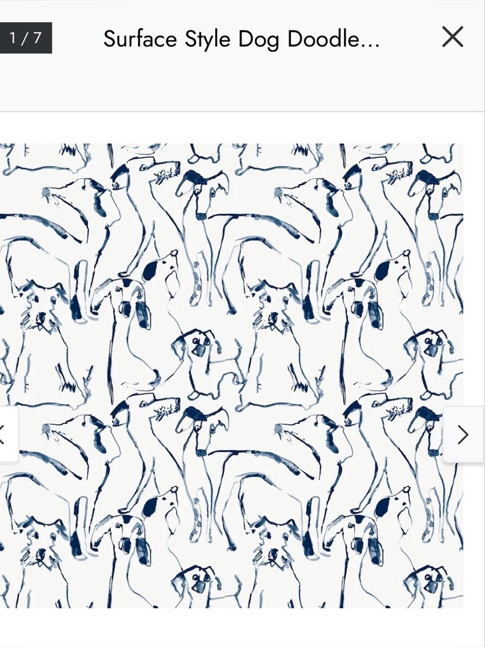 Surface style peel and stick wallpaper Dog Doodle Navy Blue 20.5 in x 6 yd. Nwot